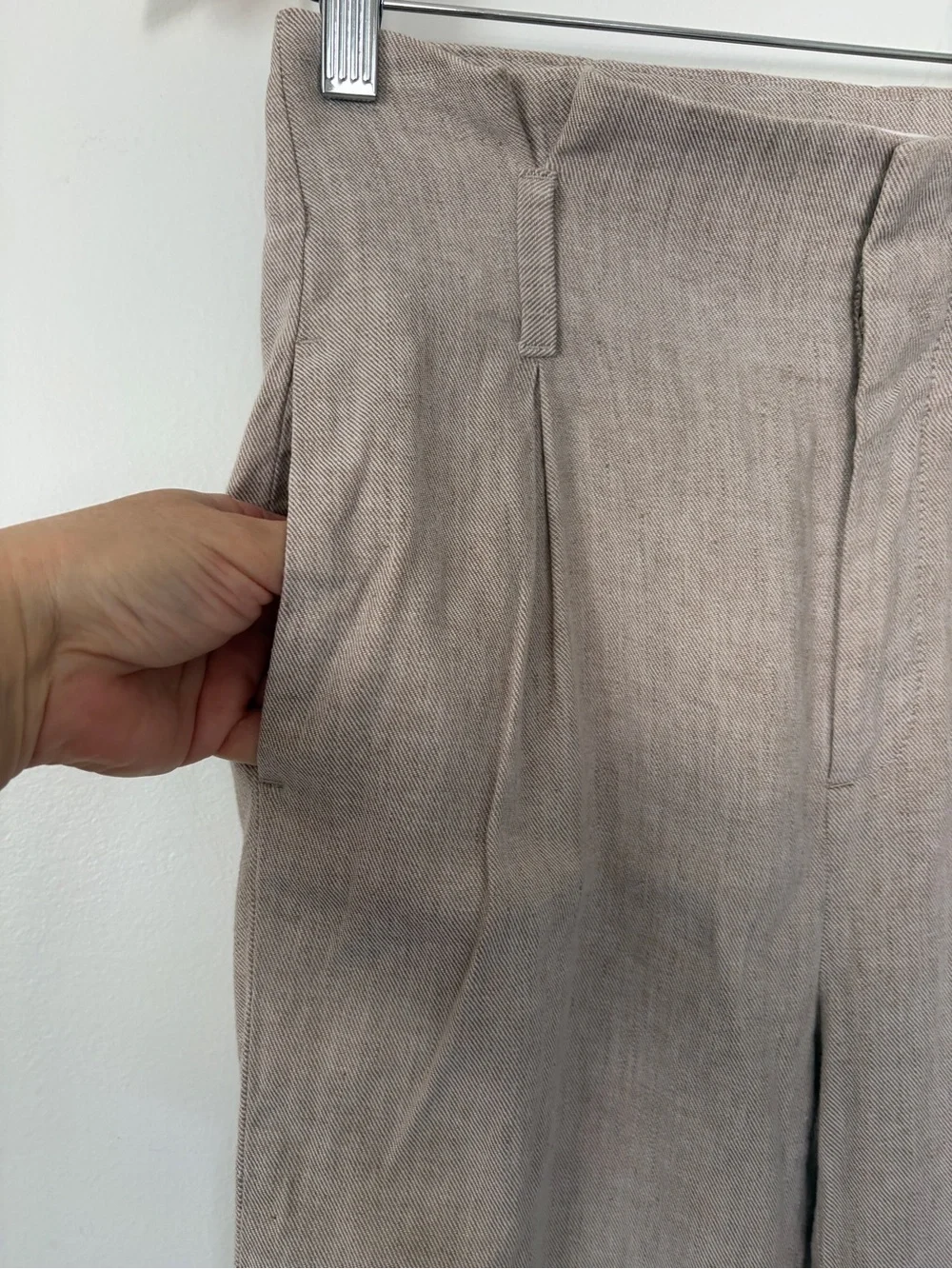 Banana Republic Linen Blend Wide Leg Pants Beige Women’s Size 0 High Rise